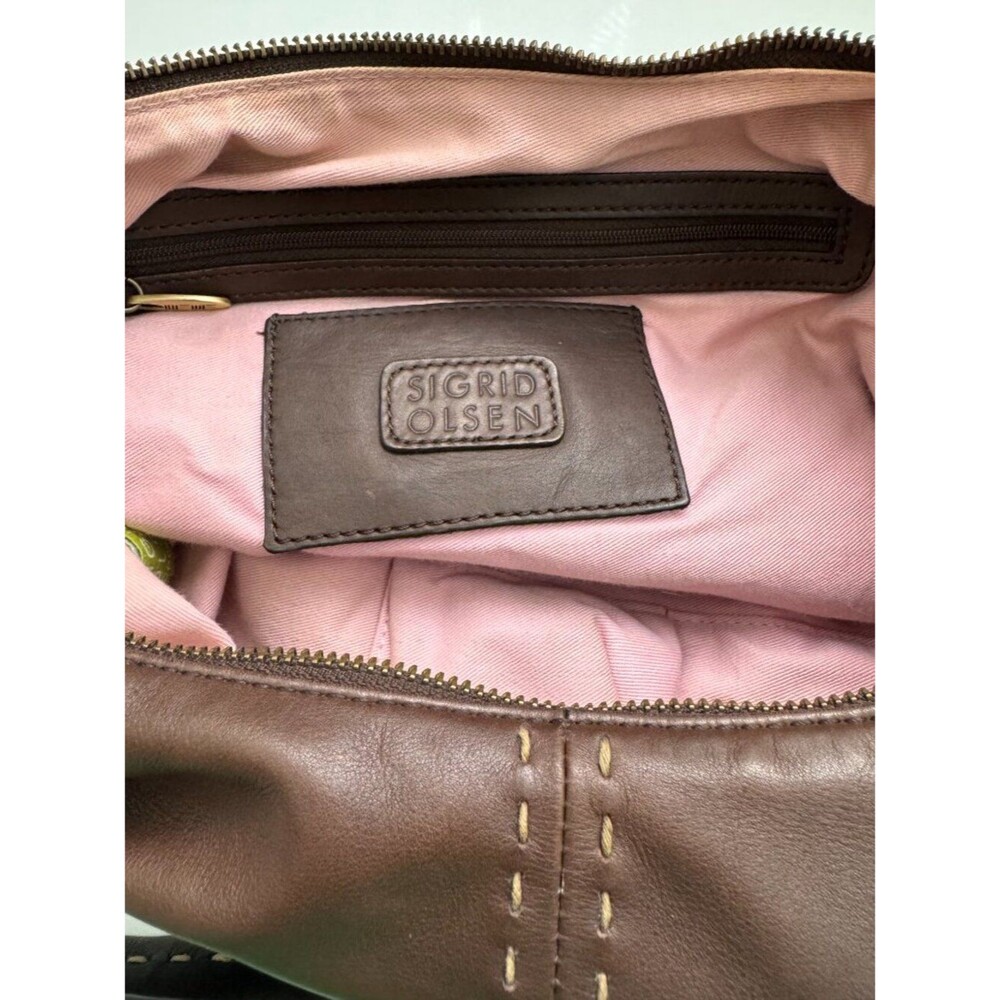 SIGRID OLSEN Hobo Bag Leather Dark Chocolate Brown - Picture 7 of 10